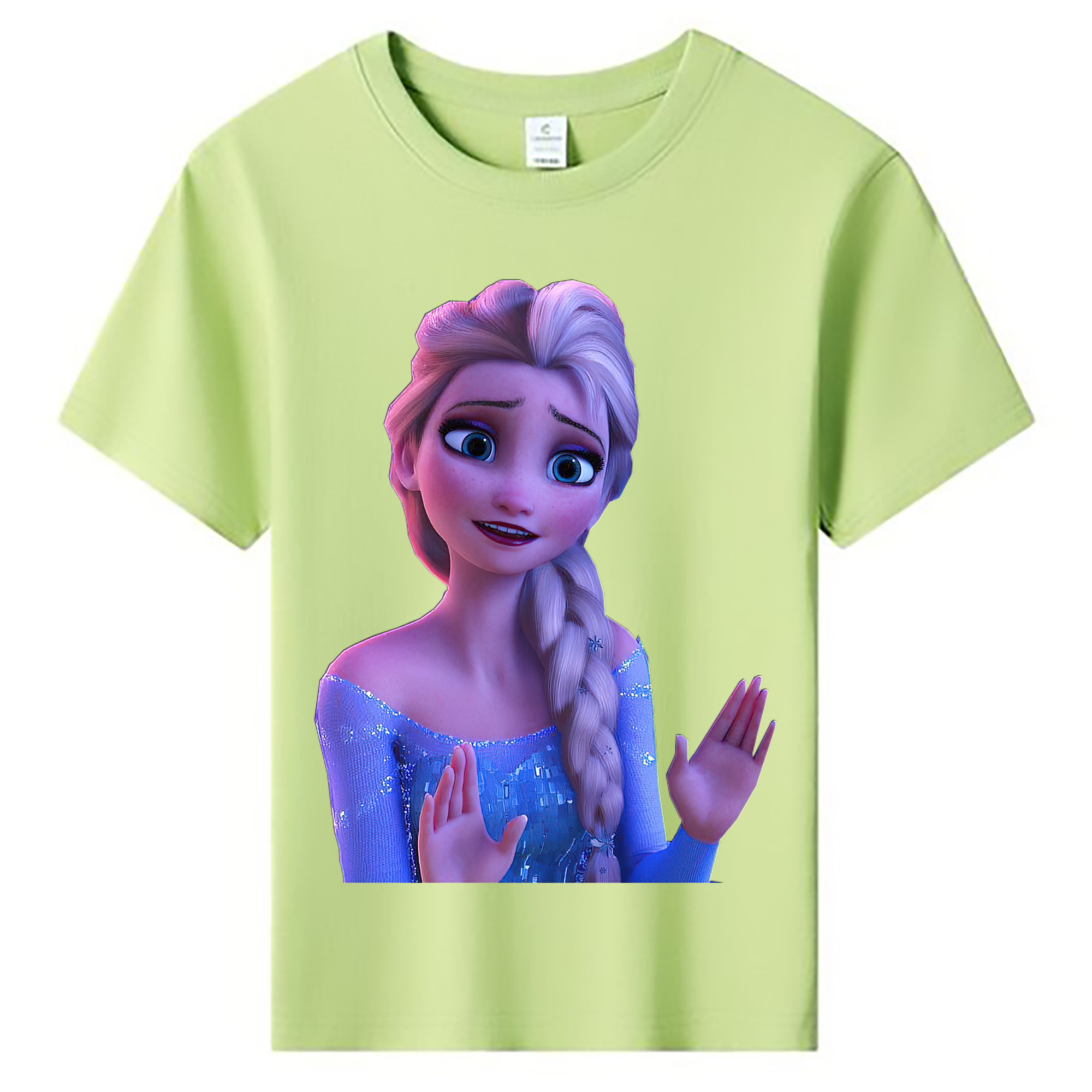 （画像用） アナと雪の女王 アンナ エルサ Frozen Anna Elsa 綿100％キッズTシャツ（フロントプリント）